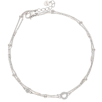 Sterling Silver 925 Hollow Round & Flower Shaped Anklets - FKJANKLSL9490