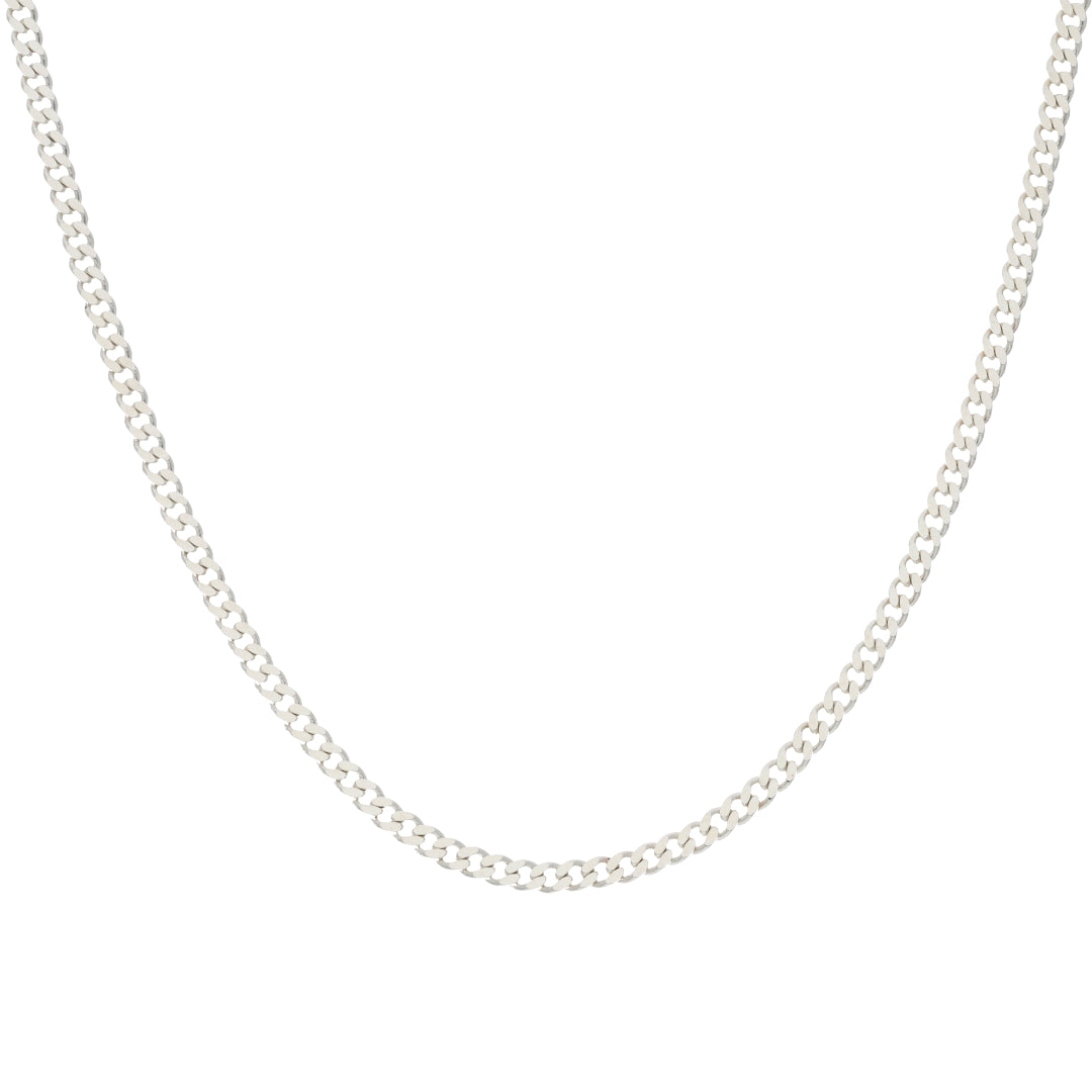 Sterling Silver 925 24 Inches Curb Chains - FKJCNSL9506