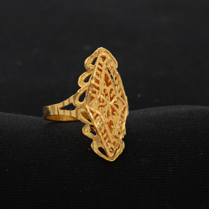 Gold Filigree Design Ring 21KT - FKJRN21K8846