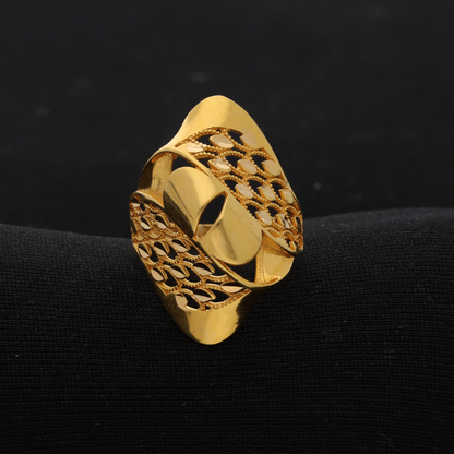 Gold Amory Stud Design Ring 21KT - FKJRN21K8848