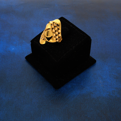 Gold Amory Stud Design Ring 21KT - FKJRN21K8848