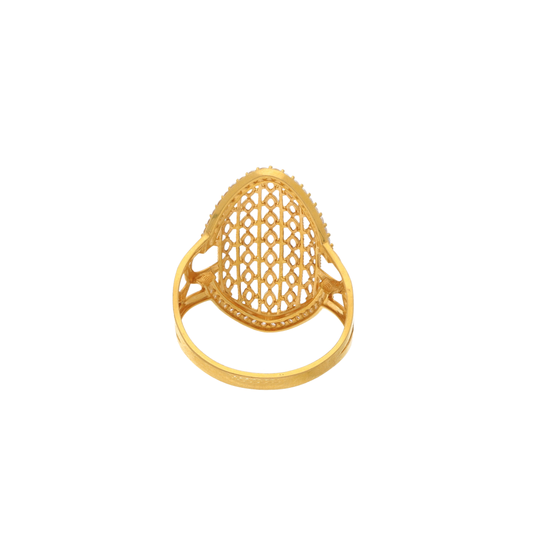 Gold Versatile Long Marquise Design Ring 21KT - FKJRN21K8844