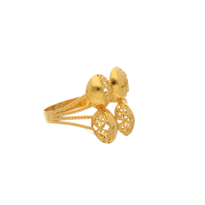 Gold Join Round Design Ring 21KT - FKJRN21K8853