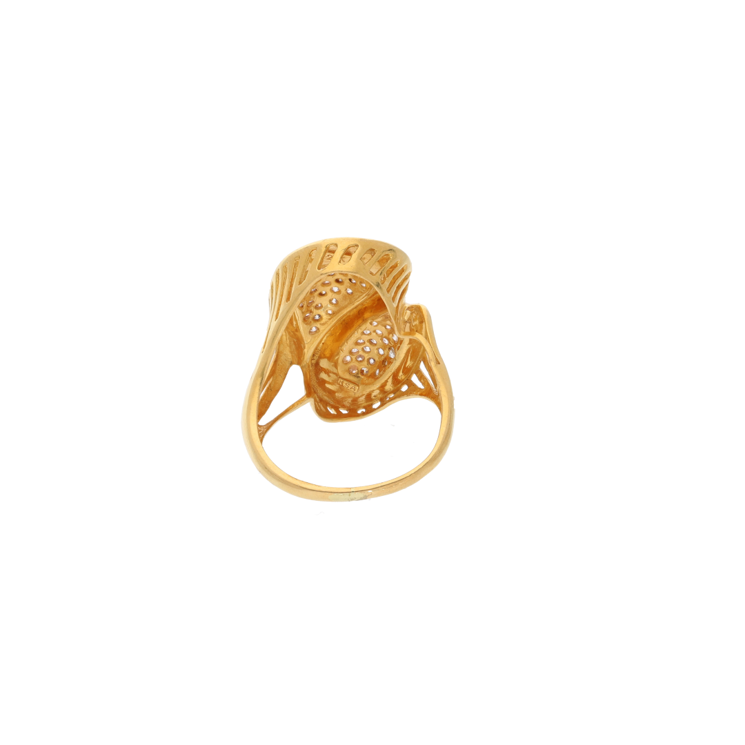 Gold Vighnaharta Design Ring 21KT - FKJRN21K8845