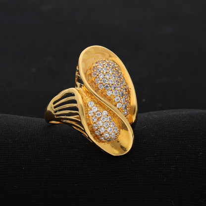 Gold Vighnaharta Design Ring 21KT - FKJRN21K8845