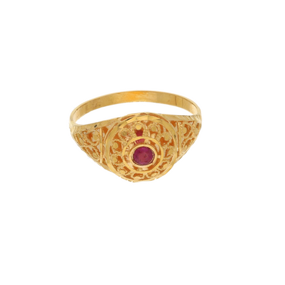 Gold Filigree Design Ring 21KT - FKJRN21K8856