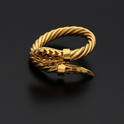 Gold Bulgari Spiga Design Ring 21KT - FKJRN21K8858