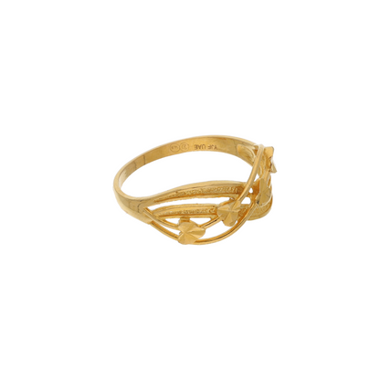 Gold Wave Heart Design Ring 21KT - FKJRN21K8860