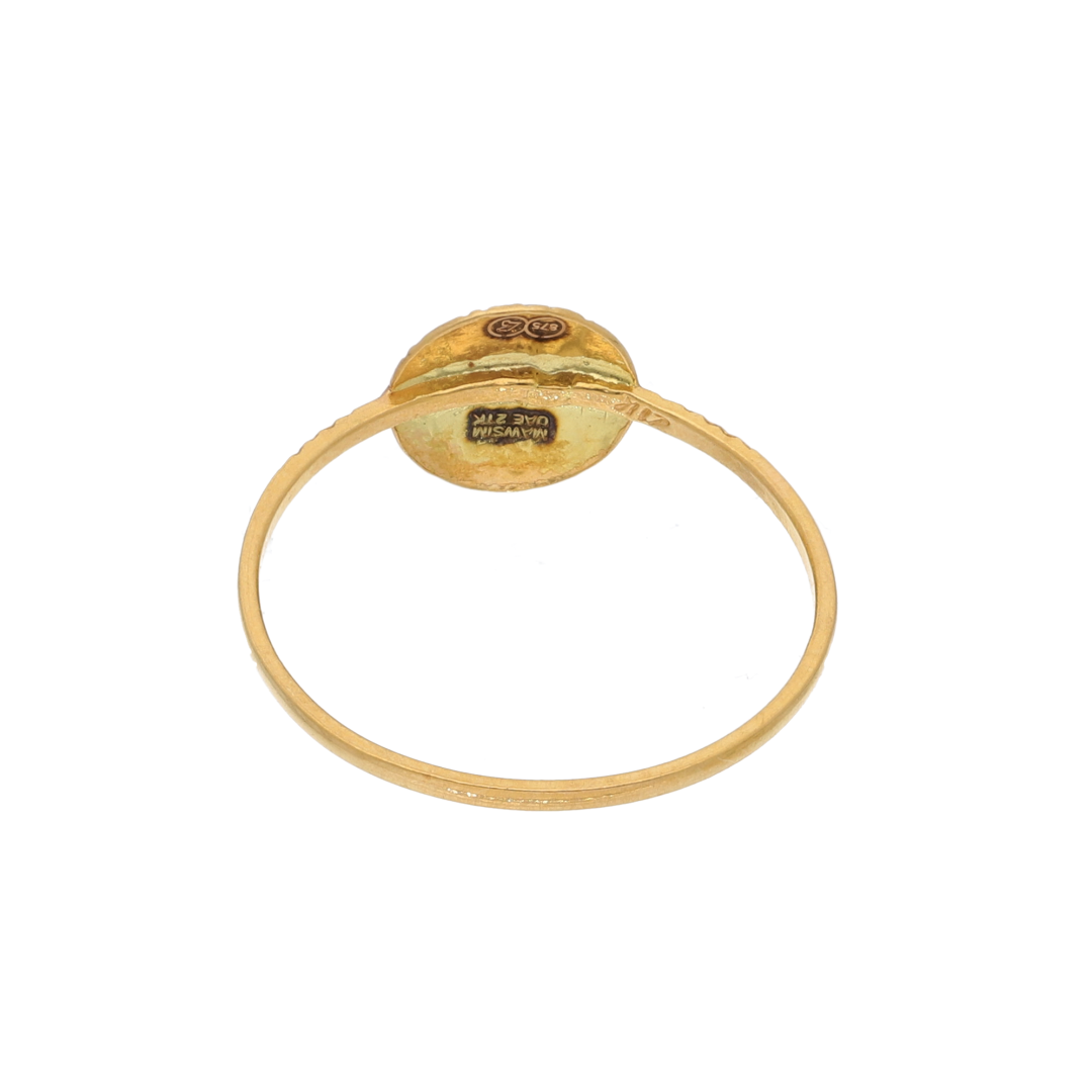 Gold Zirconium Round Design Ring 21KT - FKJRN21K8863