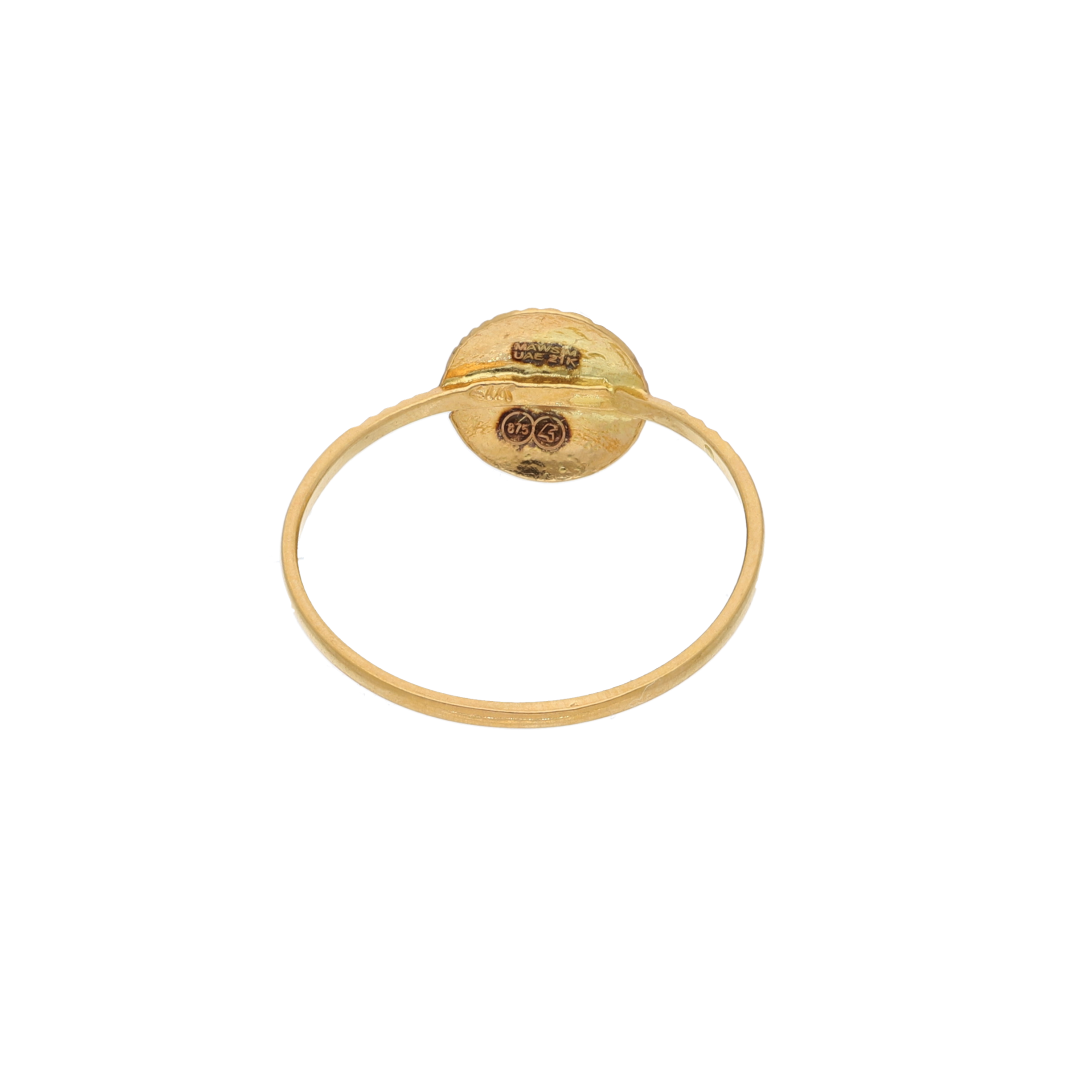 Gold Zirconium Round Design Ring 21KT - FKJRN21K8864