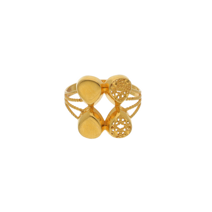 Gold Classic Design Ring 21KT - FKJRN21K8855