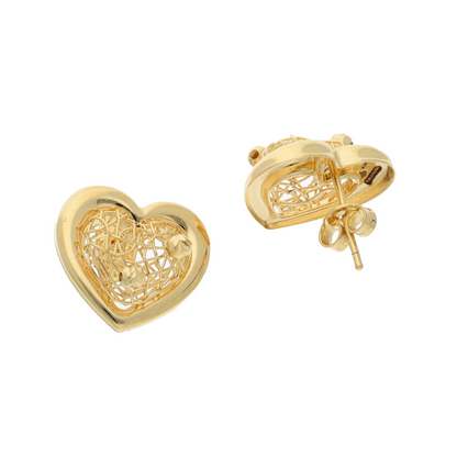 Gold Heart Shaped Pendant Set (Necklace, Earrings and Ring) 18KT - FKJNKLST18K8916