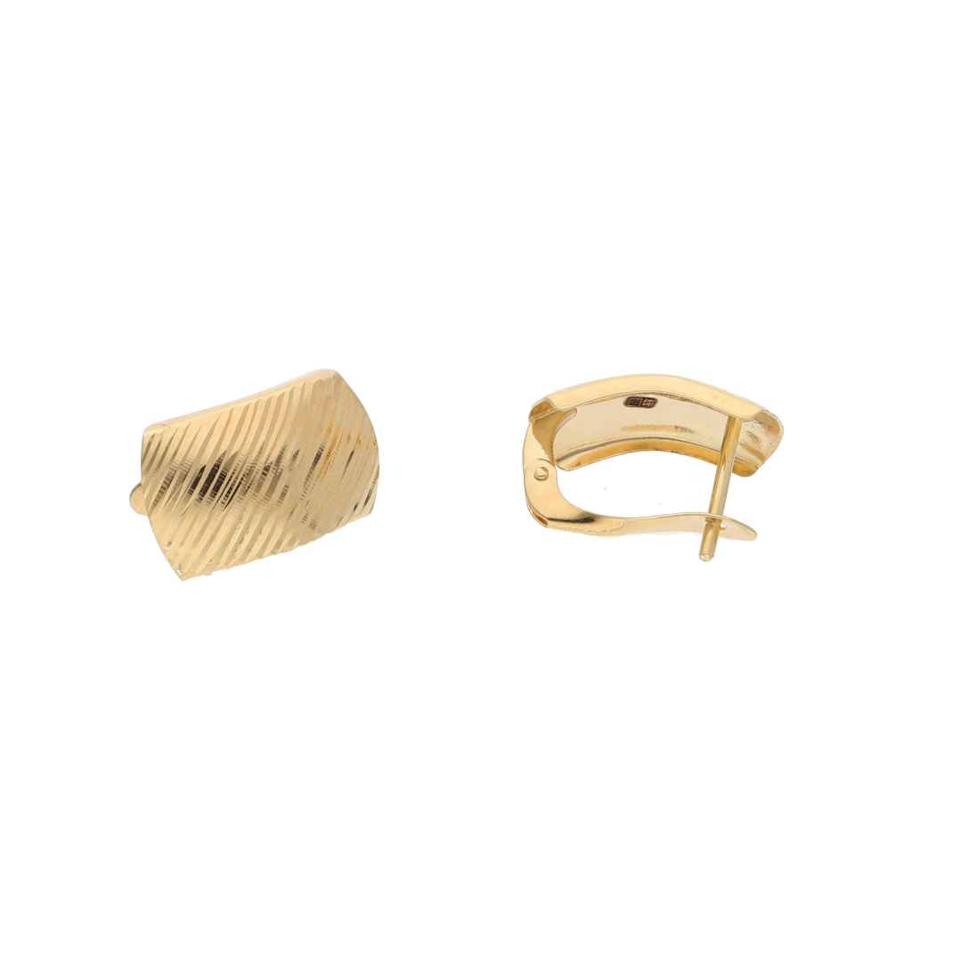 Gold Max Drama Rectangle Design Clip Earrings 18KT - FKJERN18K8930