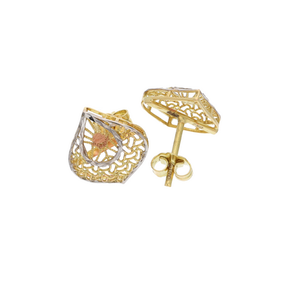 Gold Stylish Loop Design Clip Earrings 18KT - FKJERN18K8938