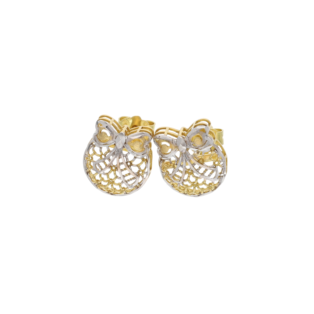 Gold Cute Owl Stud Clip Earrings 18KT - FKJERN18K8935