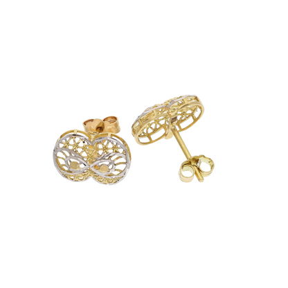 Gold Owl Stylish Loop Design Clip Earrings 18KT - FKJERN18K8942
