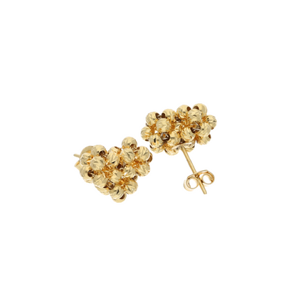 Gold Heart Shaped Stud Earrings 18KT - FKJERN18K8944