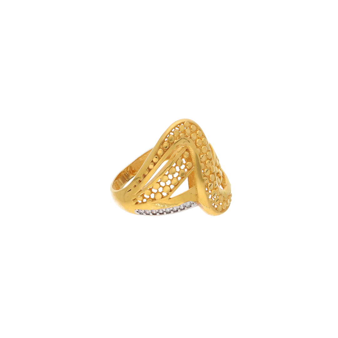 Gold Fancy Design Ring 21KT - FKJRN21K9037