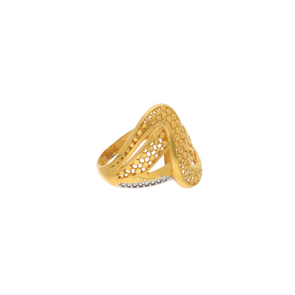 Gold Fancy Design Ring 21KT - FKJRN21K9037