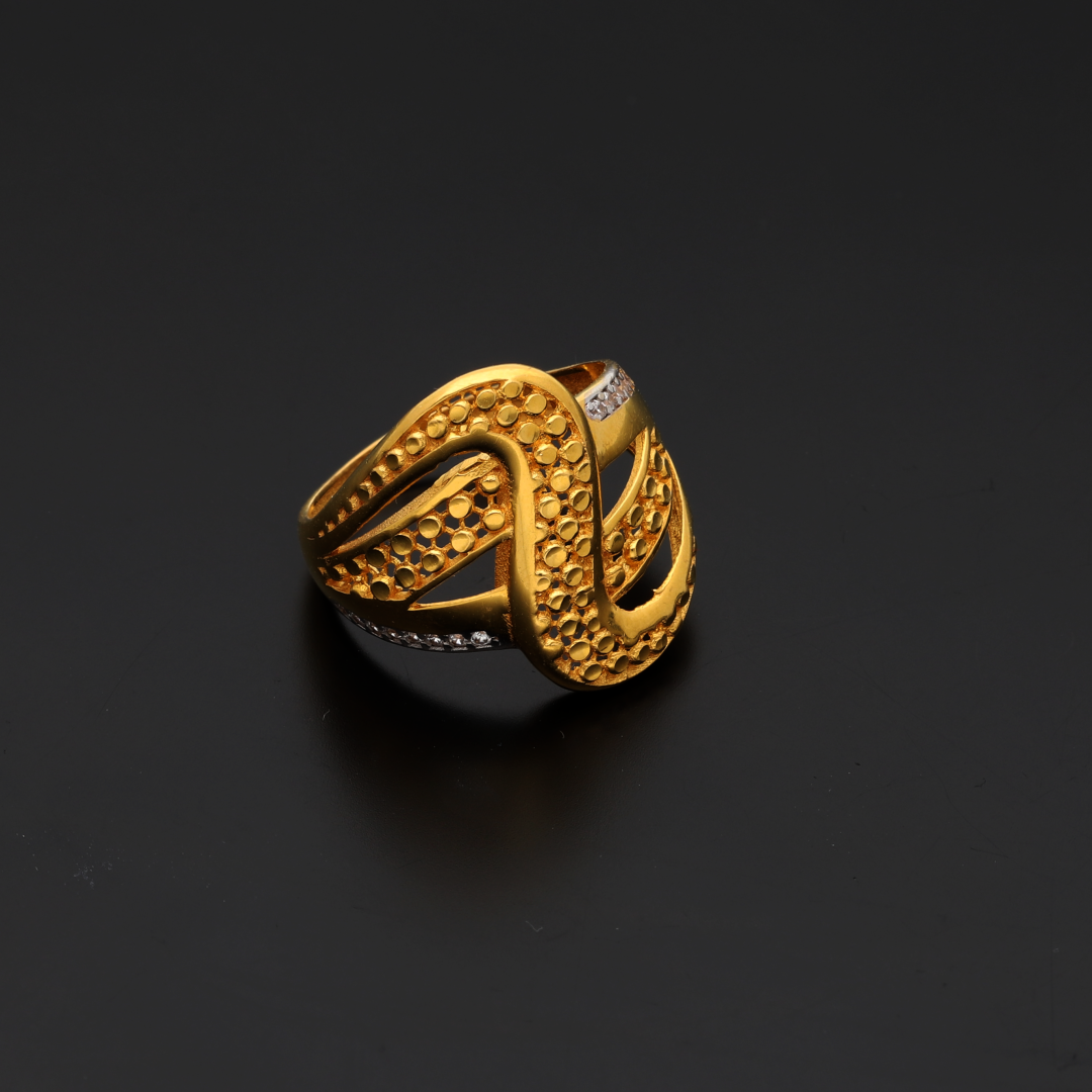 Gold Fancy Design Ring 21KT - FKJRN21K9037