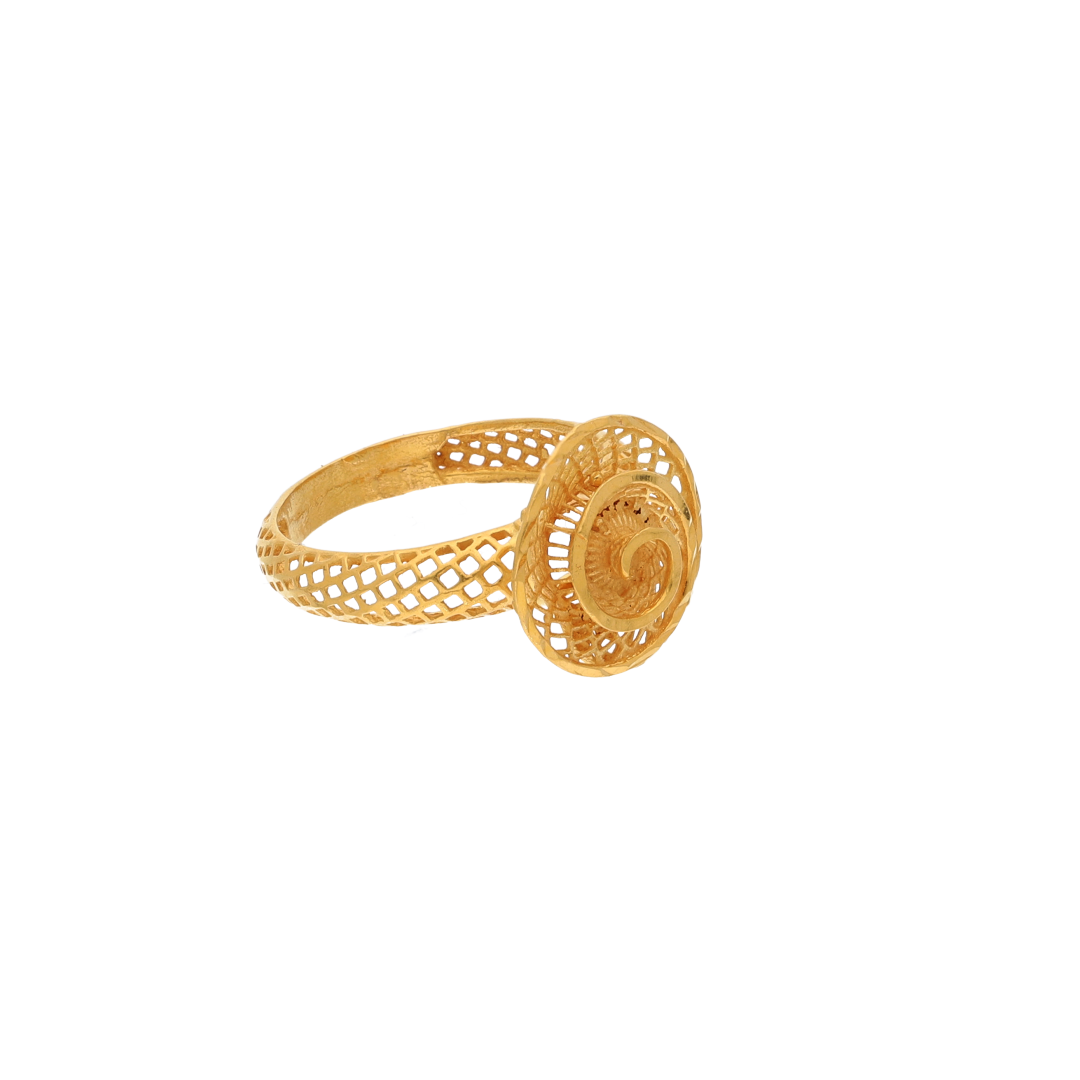 Gold Turkish True Love Design Ring 21KT - FKJRN21K9042