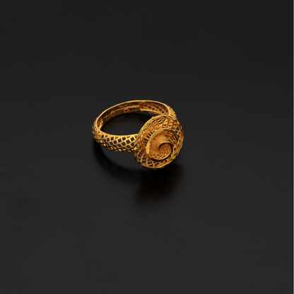 Gold Turkish True Love Design Ring 21KT - FKJRN21K9042