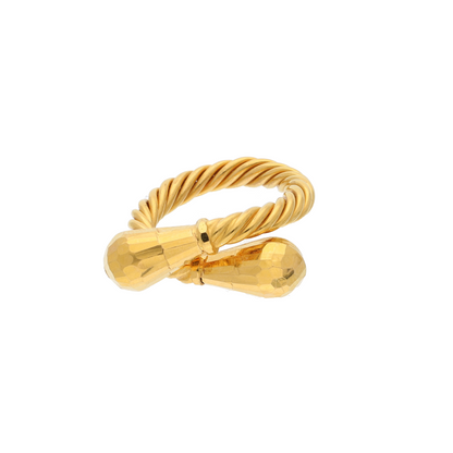 Gold Twisted Design Ring 21KT - FKJRN21K9044