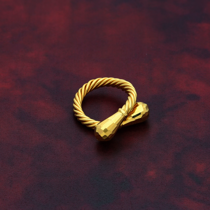 Gold Twisted Design Ring 21KT - FKJRN21K9044