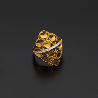Gold Hollow Marica Filigree Design Ring 21KT - FKJRN21K9035