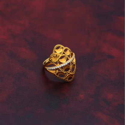 Gold Hollow Marica Filigree Design Ring 21KT - FKJRN21K9035