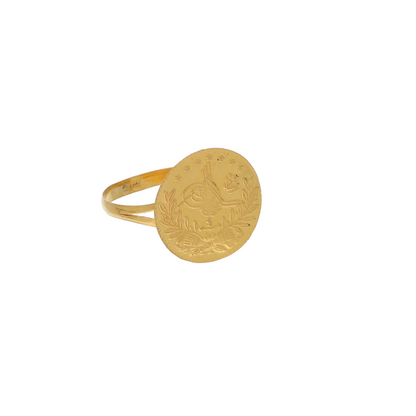Gold Ottoman Style Ring 21KT - FKJRN21K9047