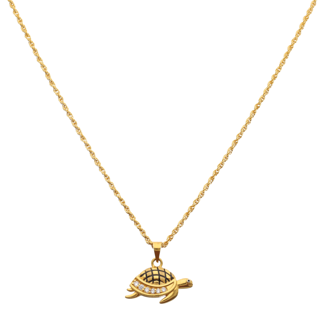 Gold Necklace (Chain with Turtle Shaped Pendant) 22KT - FKJNKL22K9058