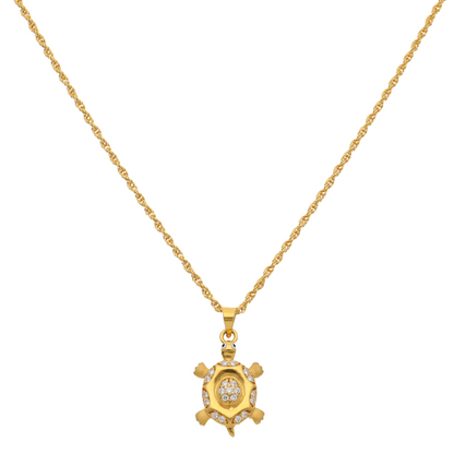 Gold Necklace (Chain with Classic Turtle Shaped Pendant) 22KT - FKJNKL22K9063