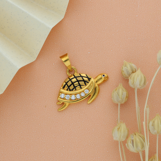 Gold Turtle Shaped Pendant 22KT - FKJPND22K9058