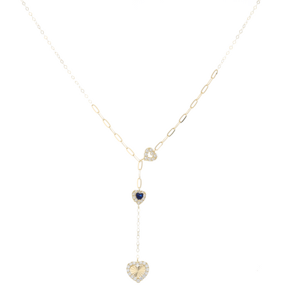 Gold Heart Shaped with Solitaire Necklace 18KT - FKJNKL18K9157