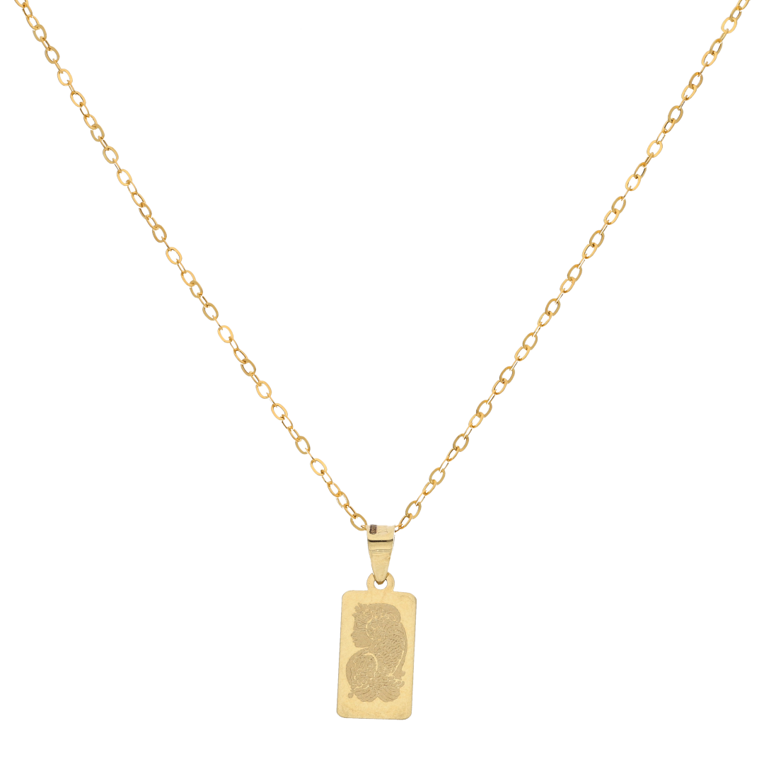 Gold Necklace (Chain with Women Design in Pendant) 18KT - FKJNKL18K9166