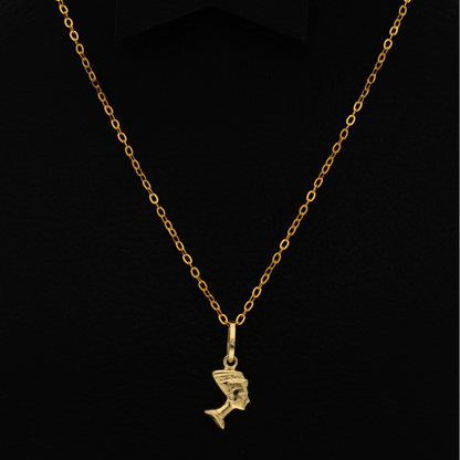 Gold Necklace (Chain with Egyptian Queen Pendant) 18KT - FKJNKL18K9171