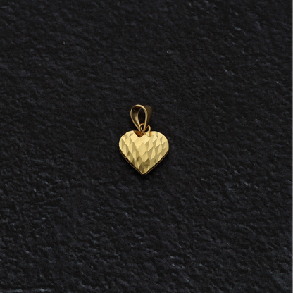 Gold Stud Heart Shaped Pendant 18KT - FKJPND18K9165
