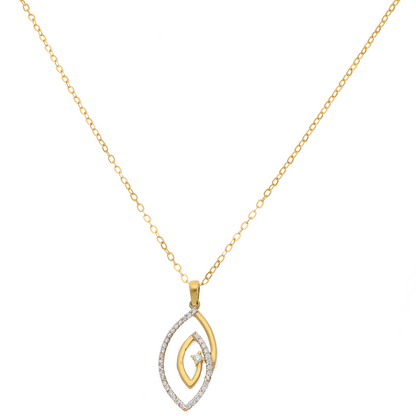 Gold Necklace (Chain with Eye Shaped Pendant) 18KT - FKJNKL18K9177