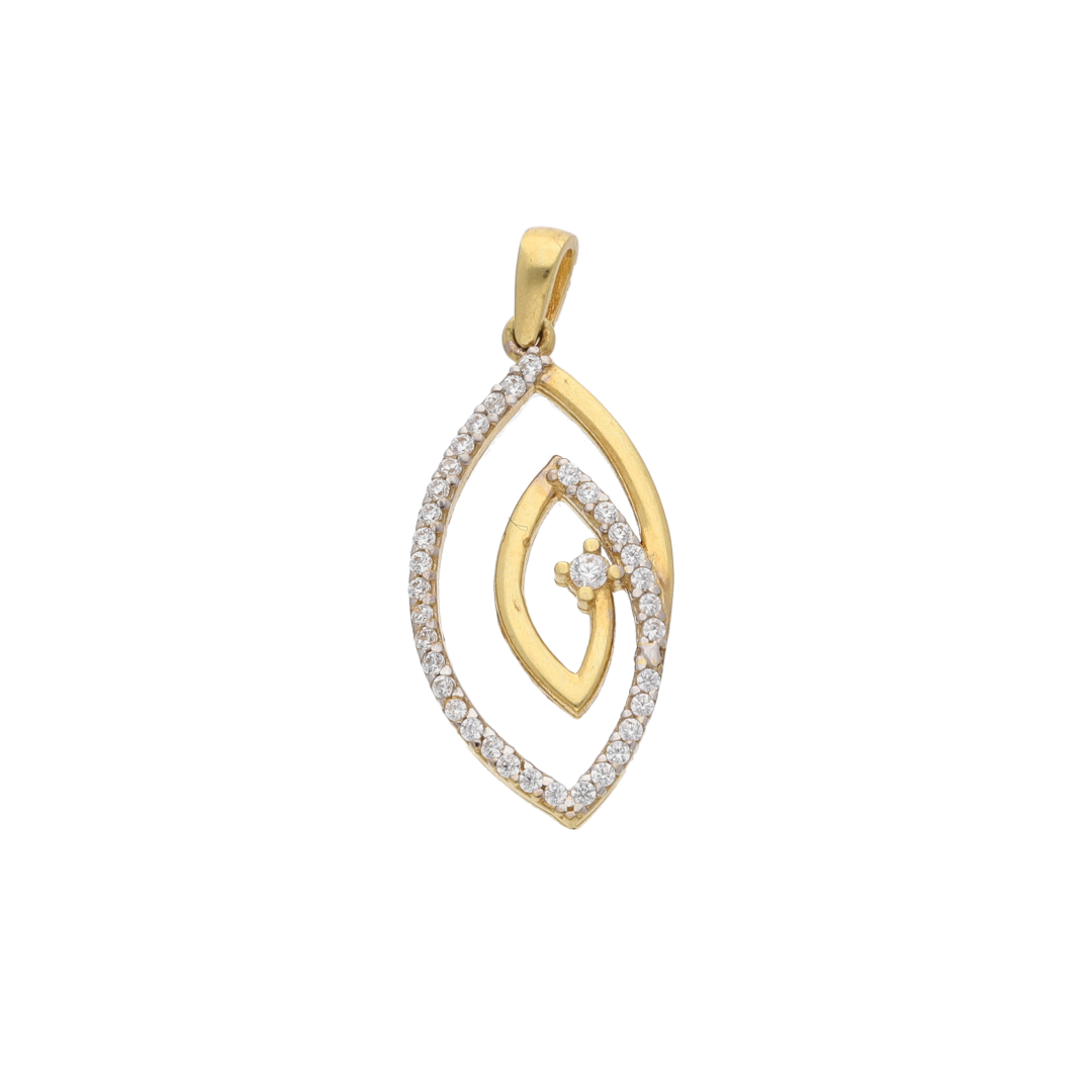 Gold Eye Shaped Pendant 18KT - FKJPND18K9177