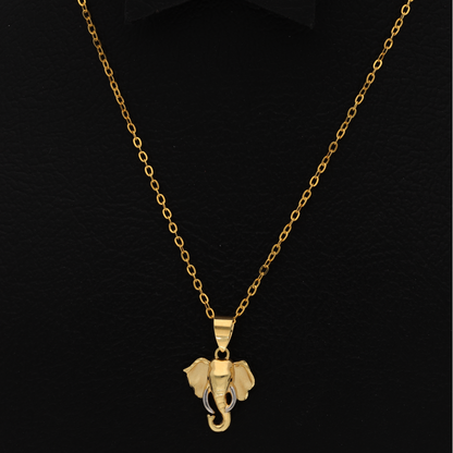 Gold Necklace (Chain with Elephant Head Pendant) 18KT - FKJNKL18K9179