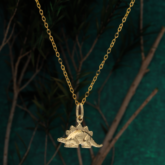 Gold Necklace (Chain with Stegosaurus Dinosaur Pendant) 18KT - FKJNKL18K9181