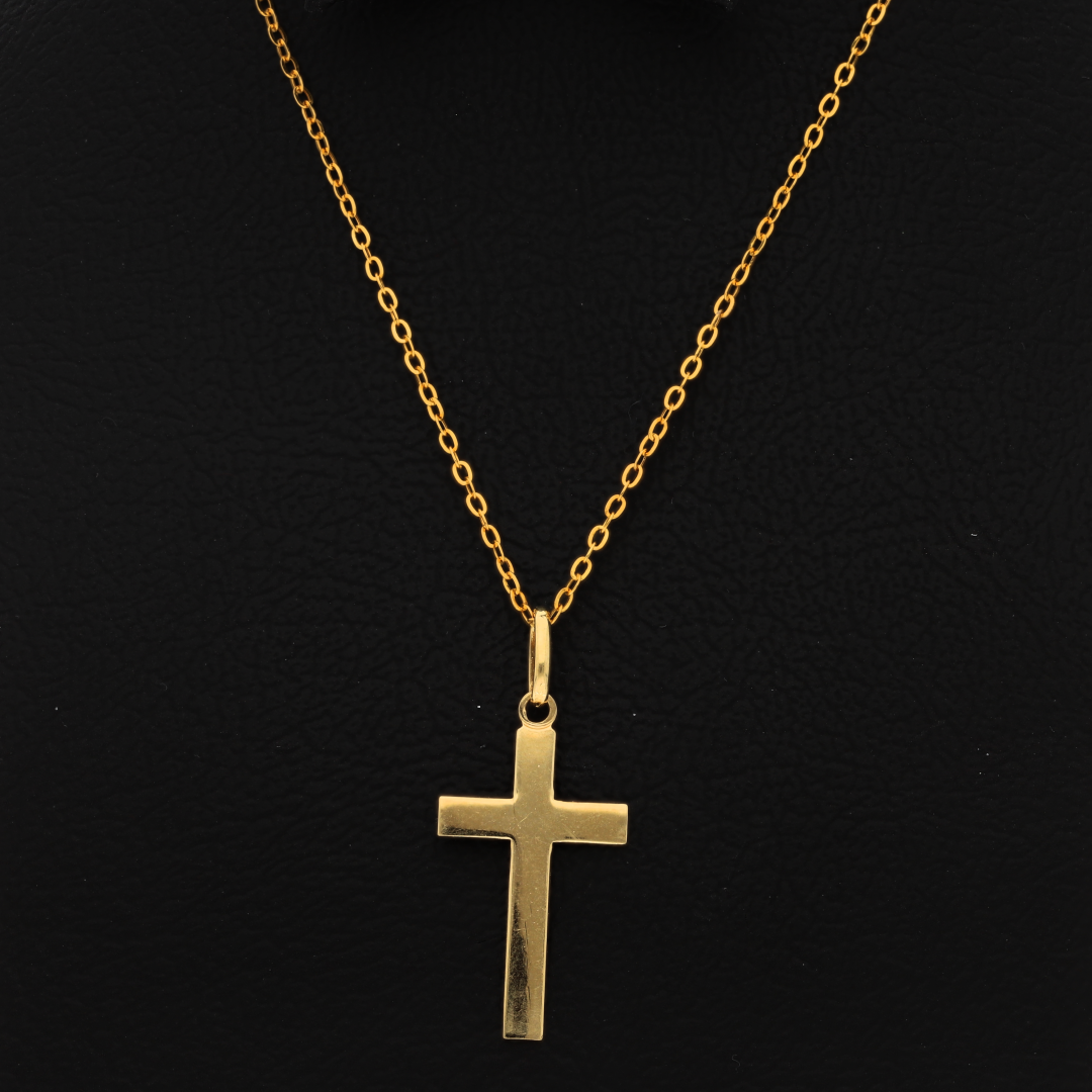 Gold Necklace (Chain with Holy Cross Pendant) 18KT - FKJNKL18K9185