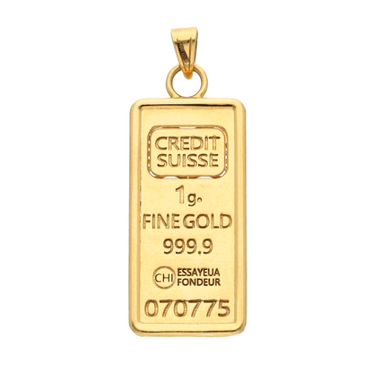 Gold Stud Gold Bar Shaped Pendant 18KT - FKJPND18K9199