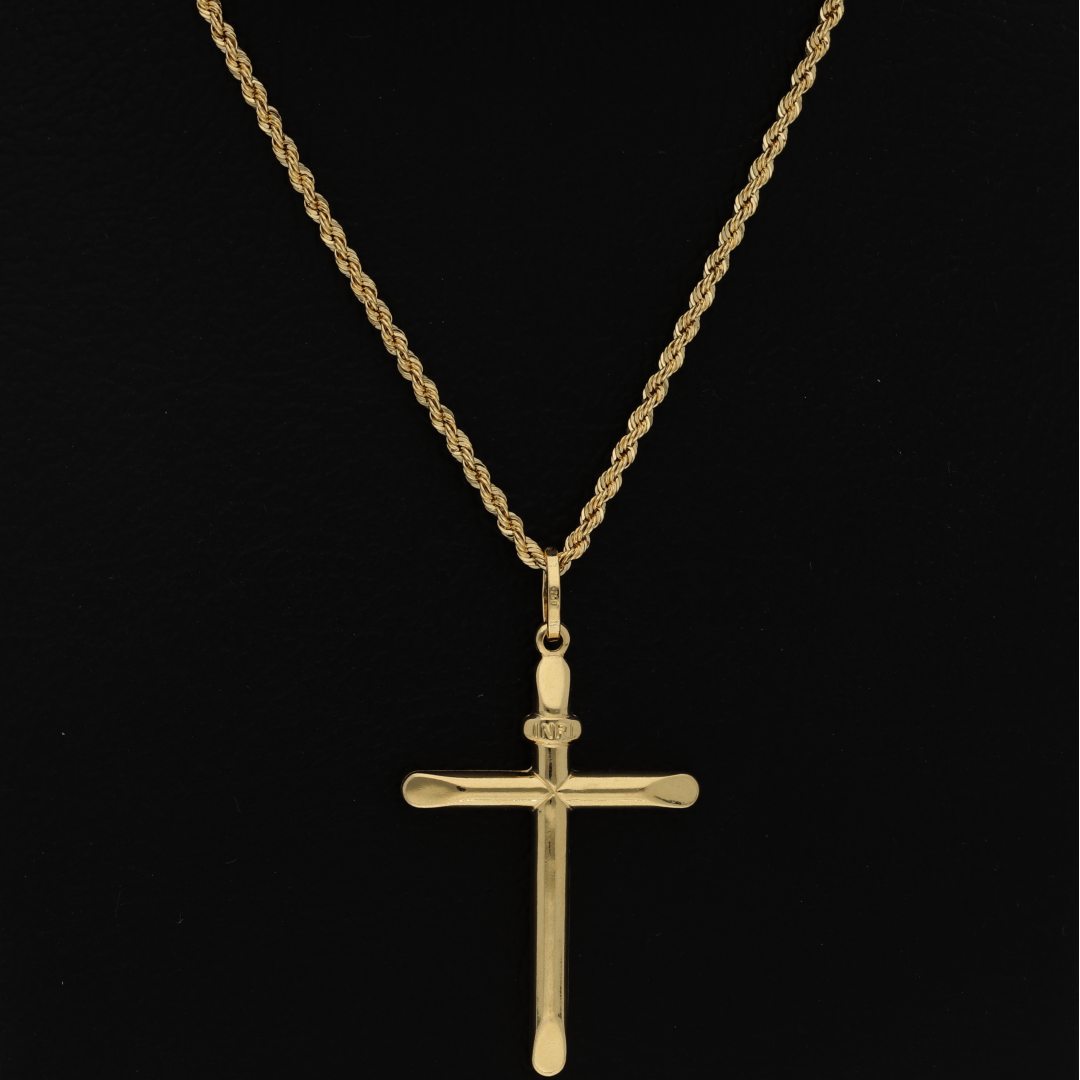 Gold Necklace (Chain with Holy Cross Shaped Pendant) 18KT - FKJNKL18K9200