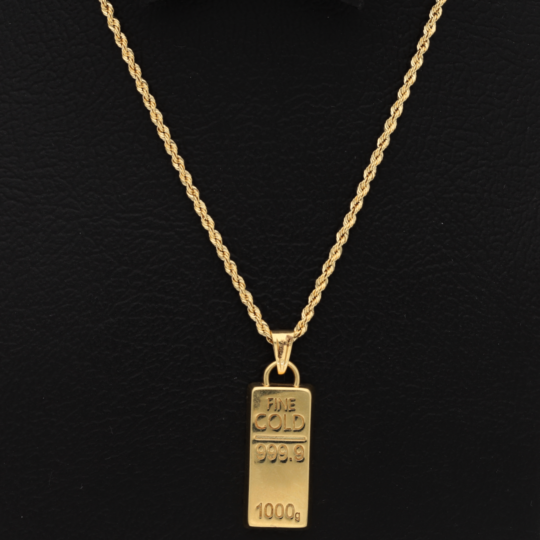 Gram Gold Pendant 9ct Gold Curb Chain 24 Inch Buy Online 18KT Gold