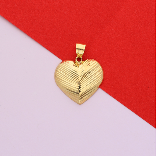 Gold Stud Heart Shaped Pendant 18KT - FKJPND18K9201