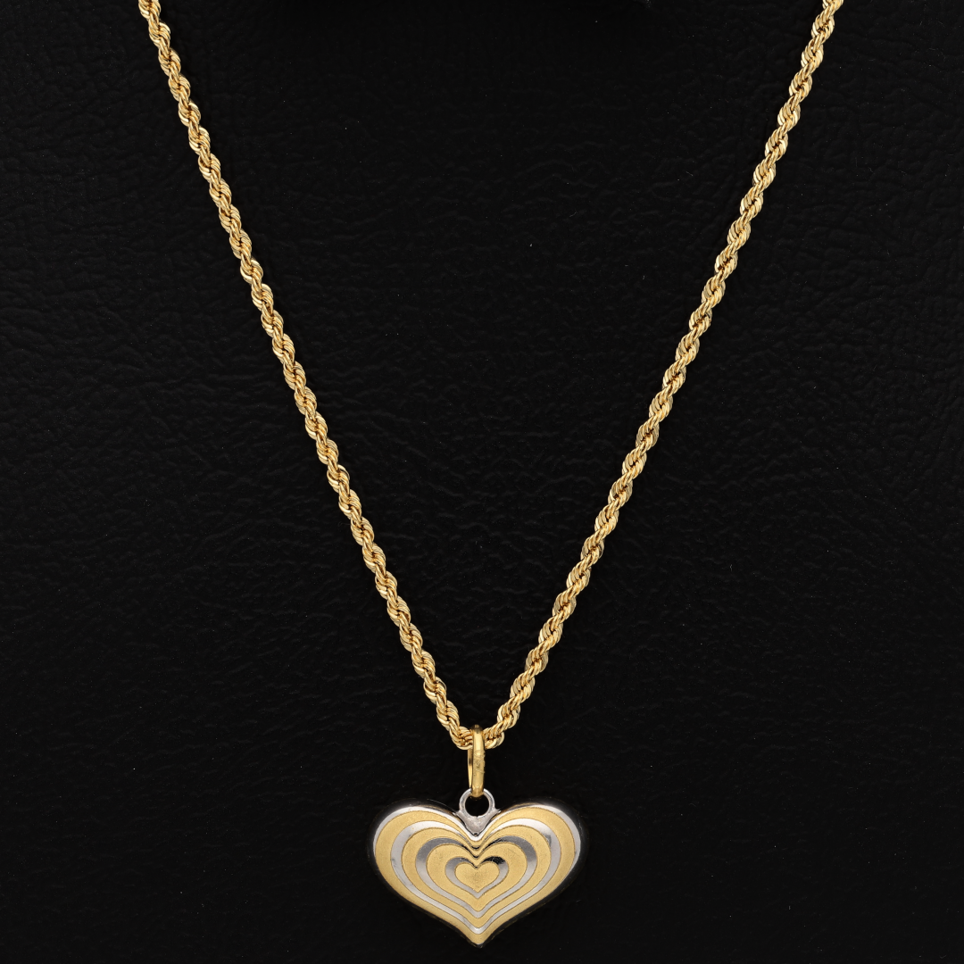 Gold Necklace (Chain with Heart Shaped Pendant) 18KT - FKJNKL18K9202