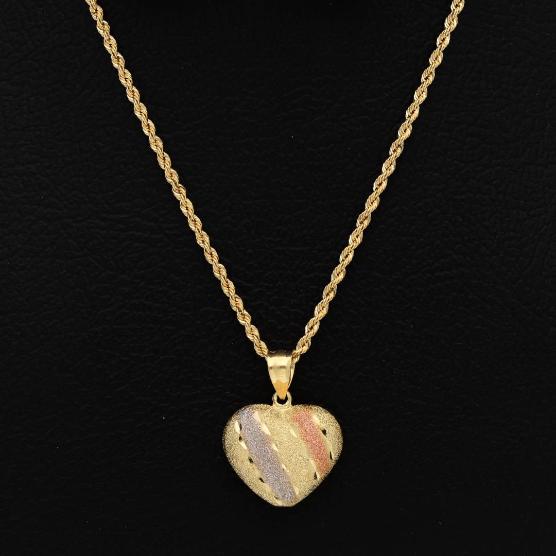 Gold Necklace (Chain with Classic Heart Shaped Pendant) 18KT - FKJNKL18K9203