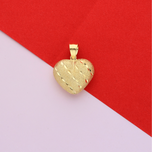 Gold Stud Heart Shaped Pendant 18KT - FKJPND18K9204